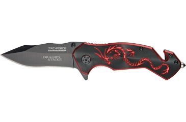 Image of Tac Force Speed Dragon Fold Knife, black SS blade, Red anodized Alum. handle TF759BR