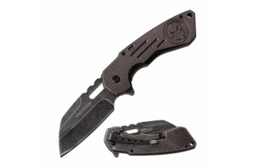 Image of TAC Force TF-967W Spring Assisted Knife, 3.25in, 3CR13 Stainless Steel, Sheepfoot, Stonewashed Blade, Aluminum Handle, Stonewash, TF-967W