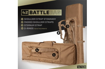 Image of Tacticon Armament BattleBag Double Rifle Bag, 42 in, Tan, BB42TN