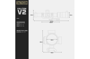 Image of Tacticon Armament Falcon V2 1-4x24mm 30mm Tube Second Focal Plane LPVO Rifle Scope, Illuminated Mil-Dot Reticle, Black, FALCV214X24