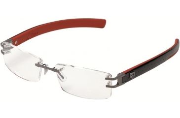 Image of Tag Heuer 0120 Bifocal Prescription Eyeglasses, Anthracite Ceramic Frame - Calfskin Black Temples Frame, Clear Lens-0120-004BI