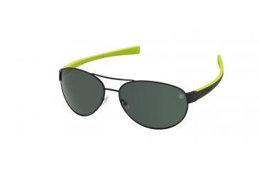 Image of Tag Heuer 0253 Progressive Prescription Sunglasses, Matte Black Frame - Black/Anise Green Temples Frame, Polarized Precision Green Lens, 0253-309PR