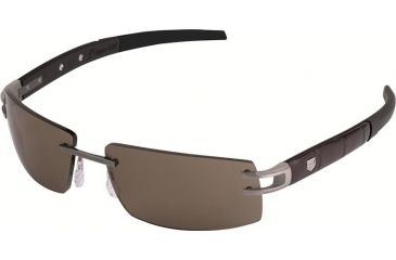 Image of Tag Heuer 0401 Progressive Prescription Sunglasses, Pure Frame - Black/Alligator/Matte Brown Temples Frame, Outdoor Brown Lens-0401-201PR