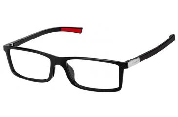 Image of Tag Heuer 0512 Bifocal Prescription Eyeglasses, Shiny Black Frame - Shiny Black/Red Temples Frame, Clear Lens-0512-002BI