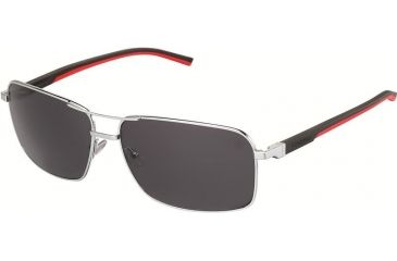 Image of Tag Heuer 0882 Progressive Prescription Sunglasses, Palladium Frame - Black/Red Temples Frame, Outdoor Grey Lens-0882-102PR