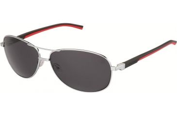 Image of Tag Heuer 0884 Progressive Prescription Sunglasses, Palladium Frame - Black/Red Temples Frame, Outdoor Grey Lens-0884-102PR