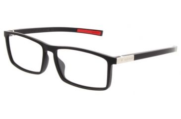 Image of Tag Heuer Matte Black Frame - Matte Black/Red Temples, 0516-001