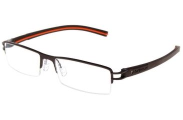 Image of Tag Heuer Track S Eyeglasses, Chocolate Frame/Havana Orange Temples, Clear Lens 7623-009