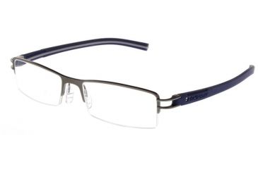Image of Tag Heuer Track S Eyeglasses, Dark Frame/Blue Light Grey Temples, Clear Lens 7623-007