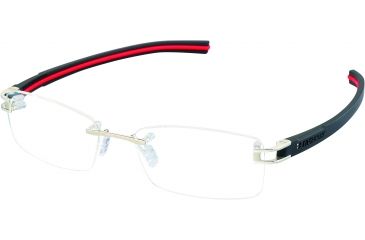 Image of Tag Heuer Track S Eyeglasses, Pure Frame/Black Red Temples, Clear Lens 7645-002