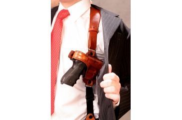 Image of Tagua Gunleather Leather Shoulder Holster, Left Hand, 1911 5in, Brown, SH4-202
