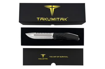 Image of Takumitak Exit Point Fixed Blade Knife, 5.5in, D2, Drop Point, G10 Handle, Silver, TKF211SL