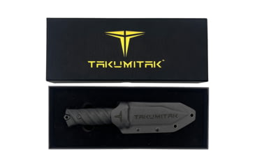Image of Takumitak Fulcrum Fixed Blade Knife, 4.5in, D2, Tanto, G10 Handle, Black, TKF201BK