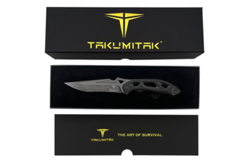 Image of Takumitak Unhinged Fixed Blade Knife, 5in, D2, Drop Point Recurve, G10 Handle, Black Stonewash, TKF209SW