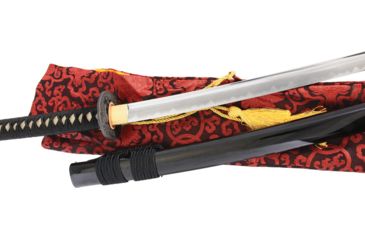 Image of Taoforge Fuku Ryu Katana Fixed Blade Knife, 29.5in, Standard Edge, Black Rayskin Handle TF1005