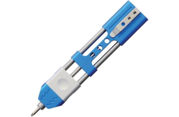 Image of TEC Accessories Ko-Axis Rail Pen, 4.29in Overall, Rectangular, Blue Aluminum Body With SS Guide Rails, KRP-001-AL-BLU