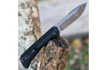 Image of Templar Knife Auto Assist Folding Knife, 3.25in, Powder D2 Steel, Black Oxide Stonewashed Drop Blade, Black Anodized Aluminum Handle, AAABK321