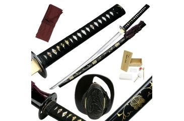 Image of Ten Ryu Fixed Blade, 40.9in, Carbon Steel Blade, Black Cord Wrapped With Real Ray Skin Handle MC-3057