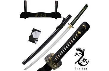 Image of Ten Ryu Fixed Blade, 40.9in, Carbon Steel Blade, Silk Wrapped Handle MAZ-019BK