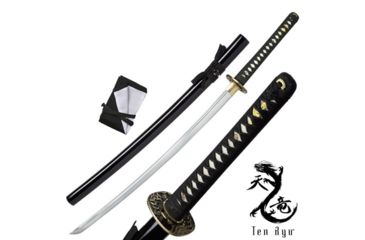 Image of Ten Ryu Fixed Blade, 40.9in, Carbon Steel Blade, Silk Wrapped Handle MAZ-020BK