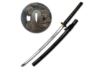 Image of Ten Ryu Fixed Blade, 43.7in, Carbon Steel Blade, Black Cotton Wrapped With Real Ray Skin Handle LU-010