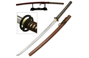 Image of Ten Ryu Fixed Blade, 43.7in, Carbon Steel Blade, Brown Cotton Wrapped With Real Ray Skin Handle LU-013