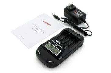 Image of Tenergy TN455 4 Bay USB Intelligent Universal Battery Charger for AA/AAA Li-ion/NiMH/NiCd Rechargeable Batteries,Black, 1455