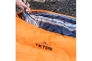 Image of TETON Sports Celsius 0 F Sleeping Bag, Right Zipper, Orange/Grey, Regular, 1174R