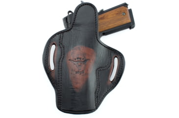 Image of Texas 1836 Cannon Vintage Edition - Open Top OWB Holster, Right Hand, Glock 26 /9mm &amp; .40 XD Most Double Stack Sub Compact Pistols, With No Attachment, Vintage Brown, Black, TX-BH3-640-VINBRO