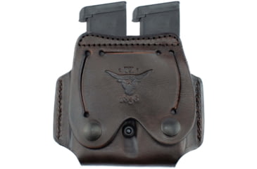 Image of Texas 1836 Partner Double Magazine Carrier, Most 9mm/ .40 Single Stack, Ambidextrous, Brown, TX-PART-DOUMAG-002