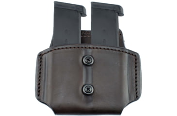Image of Texas 1836 Partner Double Magazine Carrier, Most 9mm/ .40 Single Stack, Ambidextrous, Brown, TX-PART-DOUMAG-002