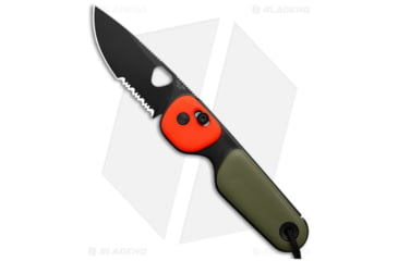 Image of The James Brand The Redstone Slide Lock Folding Knife, 2.43in, Sandvik 12C27, Drop Point Blade, Polymer, OD Green/Orange Handle, OD Green/Orange/Black, 6.13 inch, BHQ-195184
