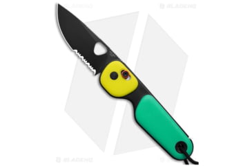Image of The James Brand The Redstone Slide Lock Folding Knife, 2.43in, Sandvik 12C27, Drop Point Blade, Polymer, Blue/Yellow Handle, Blue/Yellow/Black, 6.13 inch, BHQ-195188