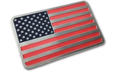 Image of Thin Blue Line American Flag Vehicle Emblem, Red/white/blue - AM-EMBLEM