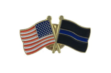 Image of Thin Blue Line (Black Background) and American Pin, Combination
