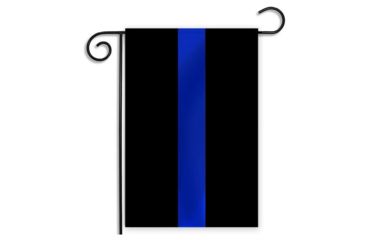Image of Thin Blue Line Garden Flag, 12.5 X 18 Inches, Thin Blue Line - GARDEN-BLACK-BLUE