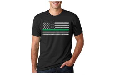 Image of Thin Blue Line Men's - Short Sleeve Classic Thin Green Line - MENS-CLASSIC-TGL-BLACK-XXL