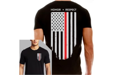 Image of Thin Blue Line Flag - Honor &amp; Respect T-Shirt - Mens, 3XL, Thin Red Line, TRL-BLACK-XXXL