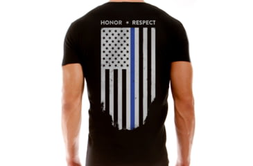 Image of Thin Blue Line Mens T-shirt - Chicago Flag, Black - CHIC-BLACK-XXXL