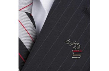 Image of Thin Blue Line Michigan, Thin Red Line American Flag Pin - MI-TRL-PIN
