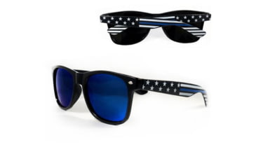 Image of Sunglasses - Thin Blue Line American Flag, Wide Frame