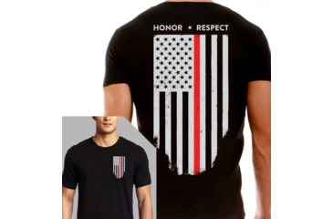 Image of Thin Blue Line T-shirt - Honor/respect Thin Red Line, 5XL - TRL-BLACK-XXXXXL