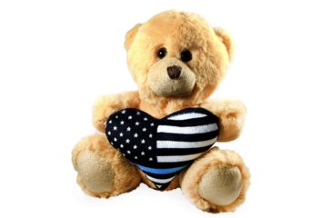 Image of Thin Blue Line Teddy Bear - Heart, Thin Blue Line - TBL-TED-BEAR