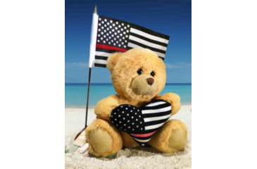 Image of Thin Blue Line Teddy Bear - Thin Red Line Heart - TRL-TED-BEAR