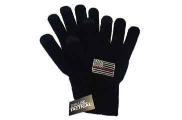 Image of Thin Blue Line Thin Red Line Touchscreen Knit Gloves - TRL-GL-45