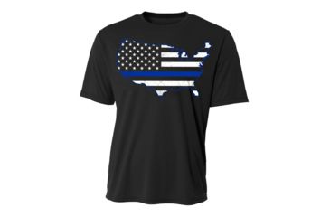 Image of Thin Blue Line Usa Polyester Shirt - POLY-USA-BLACK-XXXL