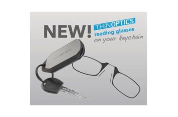 Image of ThinOptics Keychain Case w/ Readers, +2.5, Black, Black, Lifetime Warranty, THO-24203