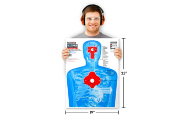 Image of Thompson Target B27-IMZ Upper Torso 19x25in Silhouette Shooting Targets, 20 Pack, Blue, Extra Large, 6924-20