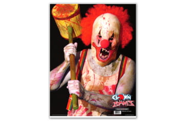 Image of Thompson Target Bo-Bo Clown 19x25in Paper Zombie Shooting Targets, 20 Pack, Red, Extra Large, 0543-20