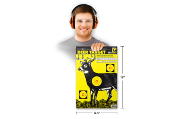 Image of Thompson Target Deer 12.5x19in Paper Hunting Shooting Targets, 30 Pack, Yellow, Large, 4230-30